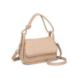Moda Luxe Sirenity Crossbody Satchel Bag Woven Tan Vegan Leather